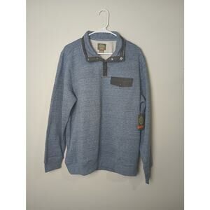 St Johns Bay NWT Outdoor Half Button Blue Pullover Sweatshirt Men's Large Gift